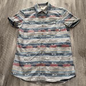Vans Off The Wall Shirt Mens S Southwestern Aztec Pattern Button-Up Short Sleeve
